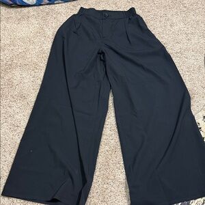 ZYIA Black Wide Leg Workflow Pants for Women